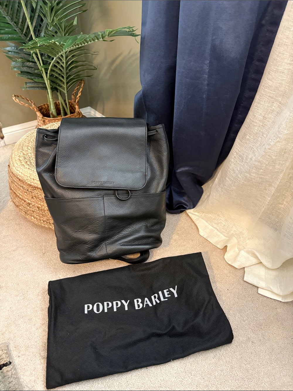 Poppy Barley Refined Backpack in Black